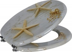 AQUALINE - FUNNY WC sedátko s potiskom morská hviezda, biela (HY1185)