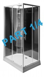 AQUALINE - GRANVIK sprchovací box 800x1200x2180 komponent 1/4 sprchová vanička, biela (16-120-09-11-00)