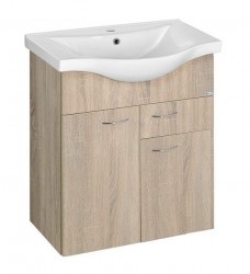 AQUALINE - KERAMIA FRESH umývadlová skrinka,1 zásuvka, 60,6x74x34cm, dub platin (50066)
