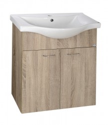 AQUALINE - KERAMIA FRESH umývadlová skrinka 60,6x74x34cm, dub platin (50065)