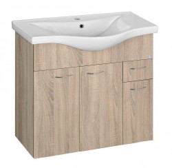 AQUALINE - KERAMIA FRESH umývadlová skrinka 74,5x74x34,7cm, dub platin (50083)