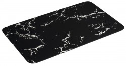 AQUALINE - Kúpeľňová predložka 50x80cm, absorpčná, čierna/mramor (PCD011)