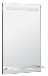 AQUALINE - LED podsvietené zrkadlo 50x80cm, sklenená polica, gombíkový vypínač (ATH52)