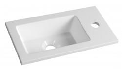 AQUALINE - Nábytkové umývadlo, mramor, 40x22 cm, biela (LM420)
