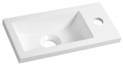 AQUALINE - Nábytkové umývátko, liatý mramor, 37x18cm, biela (LM370)