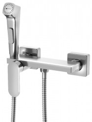 AQUALINE - Nástenná bidetová batéria so Stop sprškou a poličkou, chróm (TJ042)