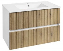 AQUALINE - PANEDA STRIP umývadlová skrinka 79,5x55x45,2cm, dub emporio (PN380)
