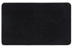AQUALINE - RIST kúpeľňová predložka, 50x80cm, 100% polyester, protišmyk, čierna (NI8591)