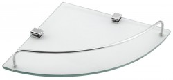 AQUALINE - RUMBA sklenená rohová polica 250x42x250mm, číre sklo (RB115)