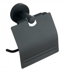 AQUALINE - SAMBA držiak toaletného papiera s krytom, čierna (SB207)