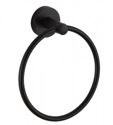 AQUALINE - SAMBA držiak uterákov kruh, čierna (SB206)