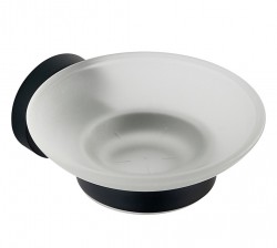 AQUALINE - SAMBA mydeľnička, mliečne sklo, čierna mat (SB202)