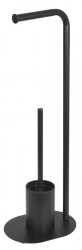 AQUALINE - SAMBA stojan s držiakom na toaletný papier a WC kefou, čierna (SB236)
