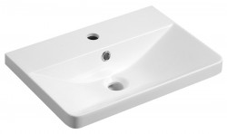 AQUALINE - SEN nábytkové umývadlo, liaty mramor, 51x35cm, biela (SN510)