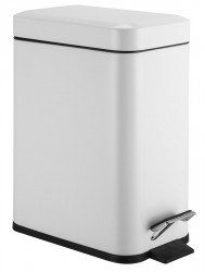AQUALINE - SIMPLE LINE odpadkový kôš obdĺžnikový 5l, biela mat (GAQ005W)