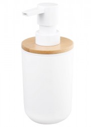 AQUALINE - SNOW dávkovač mydla na postavenie 350ml, biela/bambus (7578)