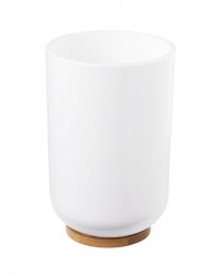 AQUALINE - SNOW pohár na postavenie, biela/bambus (7579)