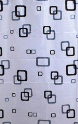 AQUALINE - Sprchový záves 180x180cm, PEVA, biela/modrá/čierna (ZV010)