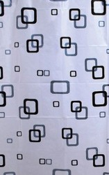 AQUALINE - Sprchový záves 180x180cm, vinyl, biela/modrá/čierna (ZV010)