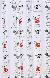 AQUALINE - Sprchový záves 180x180cm, vinyl, mačky (ZV023)