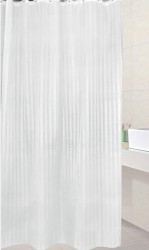 AQUALINE - Sprchový záves 180x200cm, polyester, biela (ZP001)