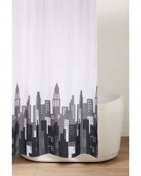 AQUALINE - Sprchový záves 180x200cm, polyester, kruhy (ZV030)