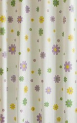 AQUALINE - Sprchový záves 180x200cm, vinyl ,kvetovaný (ZV014)