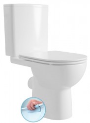 AQUALINE - TAVON kombi WC, Rimless, zadný odpad, biela (PB106WR)