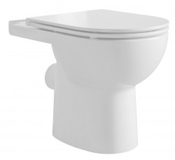 AQUALINE - TAVON WC kombi misa, Rimless, 61x35,5cm, zadný odpad, biela (PB106-111)