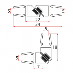AQUALINE - Tesnenie magnetické 45° 5/5, 2000 (MAG03)