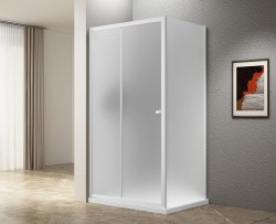 AQUALINE - UGGA obdĺžniková sprchová zástena 1000x800, Brick sklo, biela (AWS100-01)