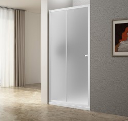 AQUALINE - UGGA posuvné sprchové dvere 1000, Brick sklo, biela (AWS100)