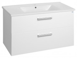 AQUALINE - VEGA umývadlová skrinka 97x60x43,6cm, 2x zásuvka, biela (VG103)