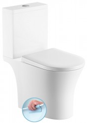 AQUALINE - VITO kombi WC, Rimless, spodný/zadný odpad, biela (PB105WR)