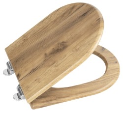 AQUALINE WC sedátko , D-tvar, Soft Close, dub (1705-20)
