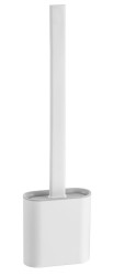 AQUALINE - WC silikónová kefa na postavenie i zavesenie na stenu, biela mat (BS010)