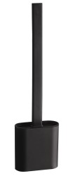 AQUALINE - WC silikónová kefa na postavenie i zavesenie na stenu, čierna mat (BS010B)