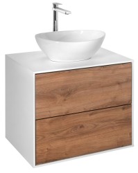 AQUALINE - ZANYA umývadlová skrinka 60x50x46cm, biela mat/dub emporio (ZA260)