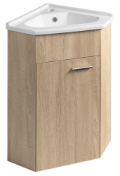 AQUALINE - ZOJA rohová umývadlová skrinka 39x74x39cm, dub platin (50346)