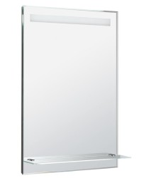AQUALINE - Zrcadlo s LED osvětlením a policí 60x80cm, kolébkový vypínač (ATH53)