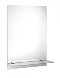 AQUALINE - Zrkadlo s otvormi na policu 50x70cm, vrátane závesov (22429)