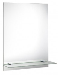 AQUALINE - Zrkadlo s otvormi na policu 60x80cm, vrátane závesov (22430)