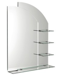 AQUALINE - Zrkadlo WEGA s poličkami 65x90cm (65028)