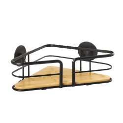 AWD Interior - Drôtená polica rohová čierna, bambus AWD02081936 (AWD02081936)