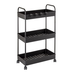 AWD Interior - Kúpeľňový regál na kolieskach 40x67,6x26 čierny AWD02041943 (AWD02041943)