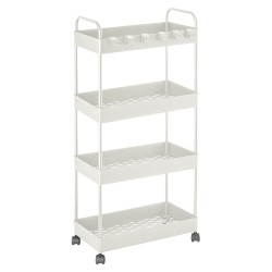 AWD Interior - Kúpeľňový regál na kolieskach 40x96,3x26 biely AWD02041976 (AWD02041976)