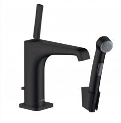 AXOR - Citterio E Umývadlová batéria s výpusťou a bidetovou spŕškou, matná čierna (36130670)