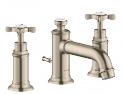 AXOR - Montreux Trojotvorová umývadlová batéria 30 s odtokovou súpravou s ťahadlom, kefovaný nikel (16536820)