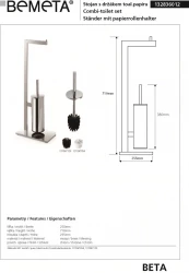 BEMETA BETA stojan s držiakom toaletného papiera a WC štetkou 132836012 (132836012)