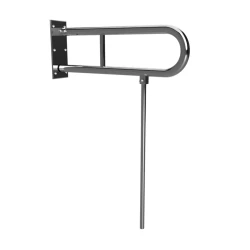 BEMETA HELP sklopné madlo v tvare U 750 mm s opornou nohou bez krytky nerez lesk (301606301N)